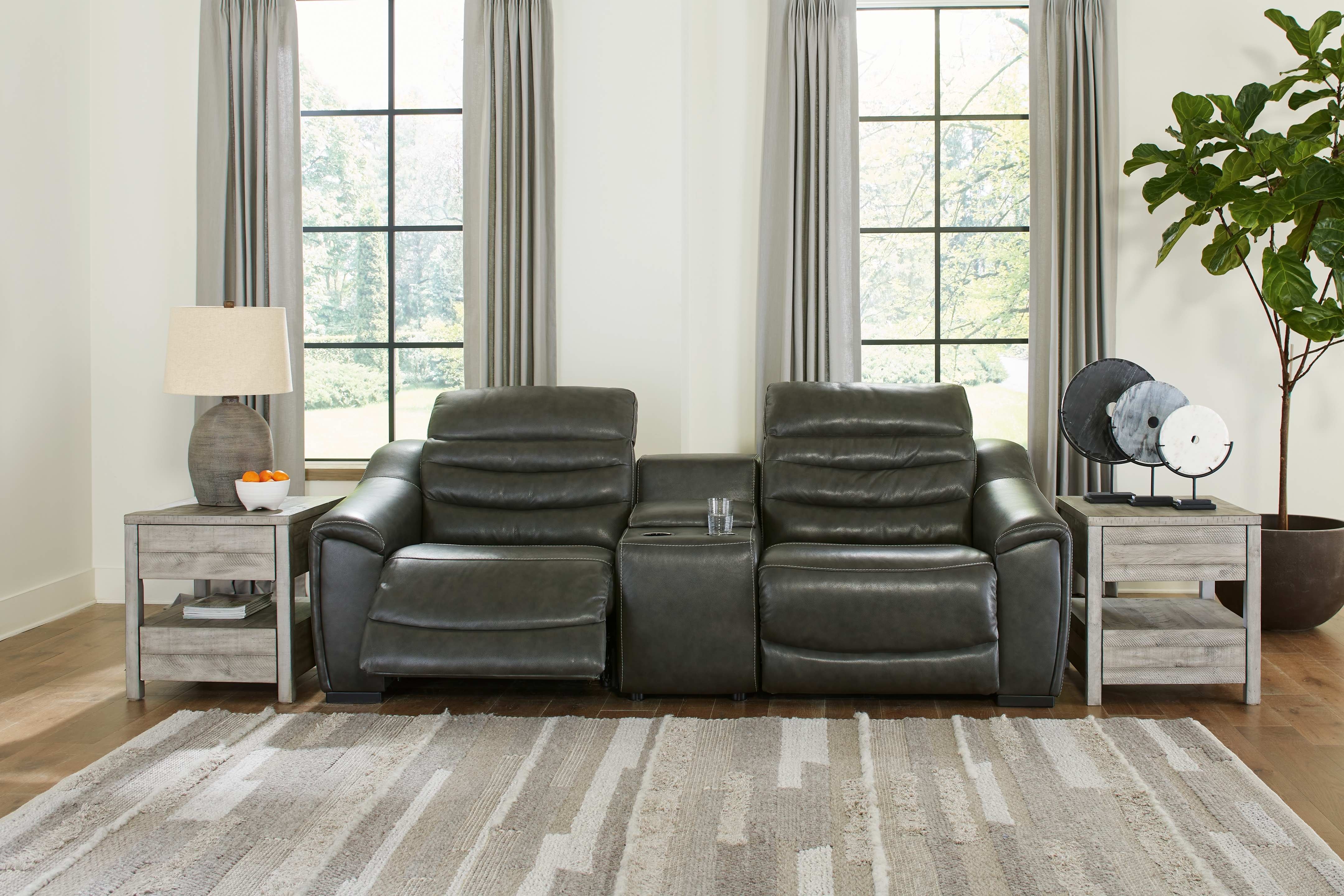 Dark gray deals reclining sectional