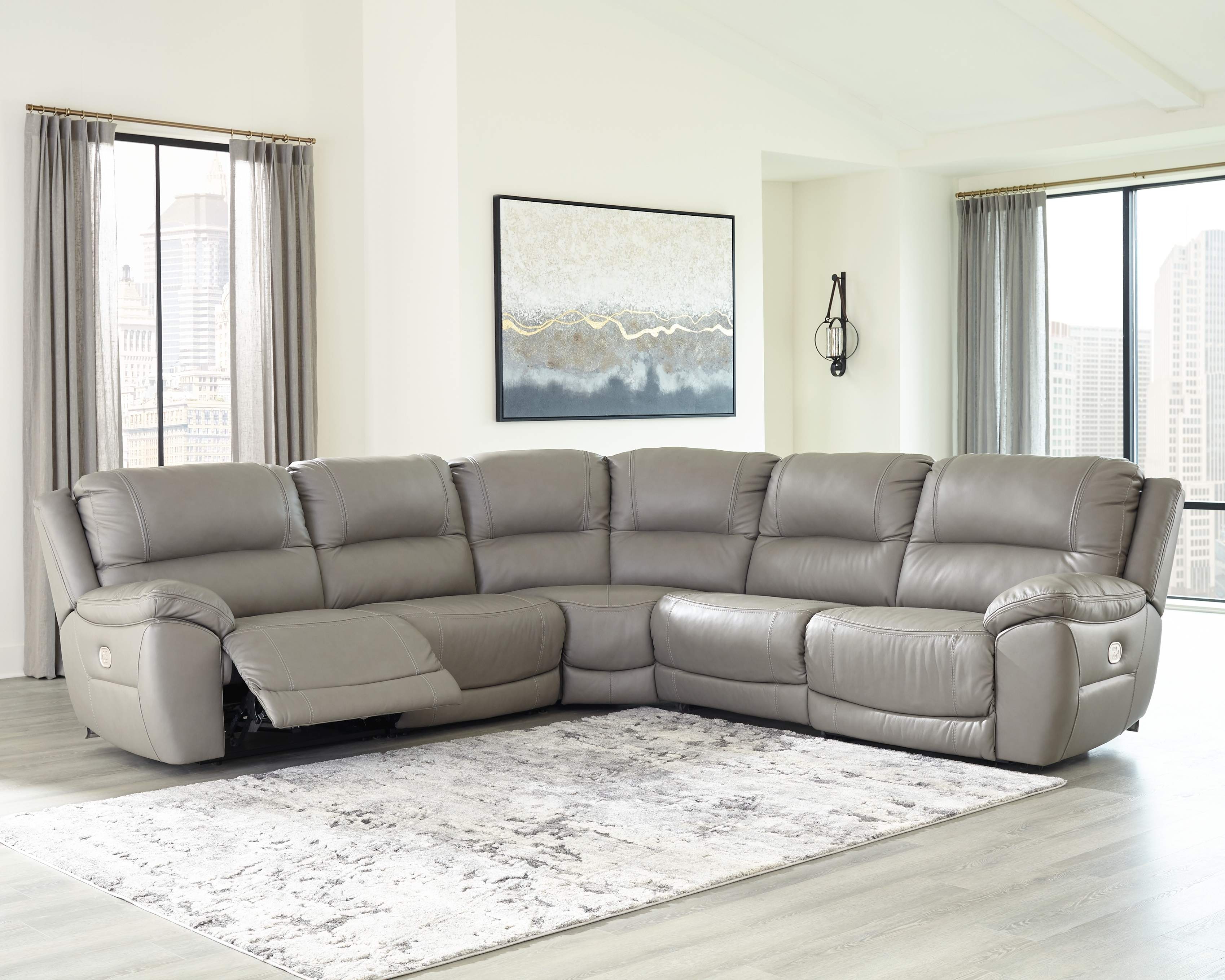 Ashley furniture leather store sectional with recliners