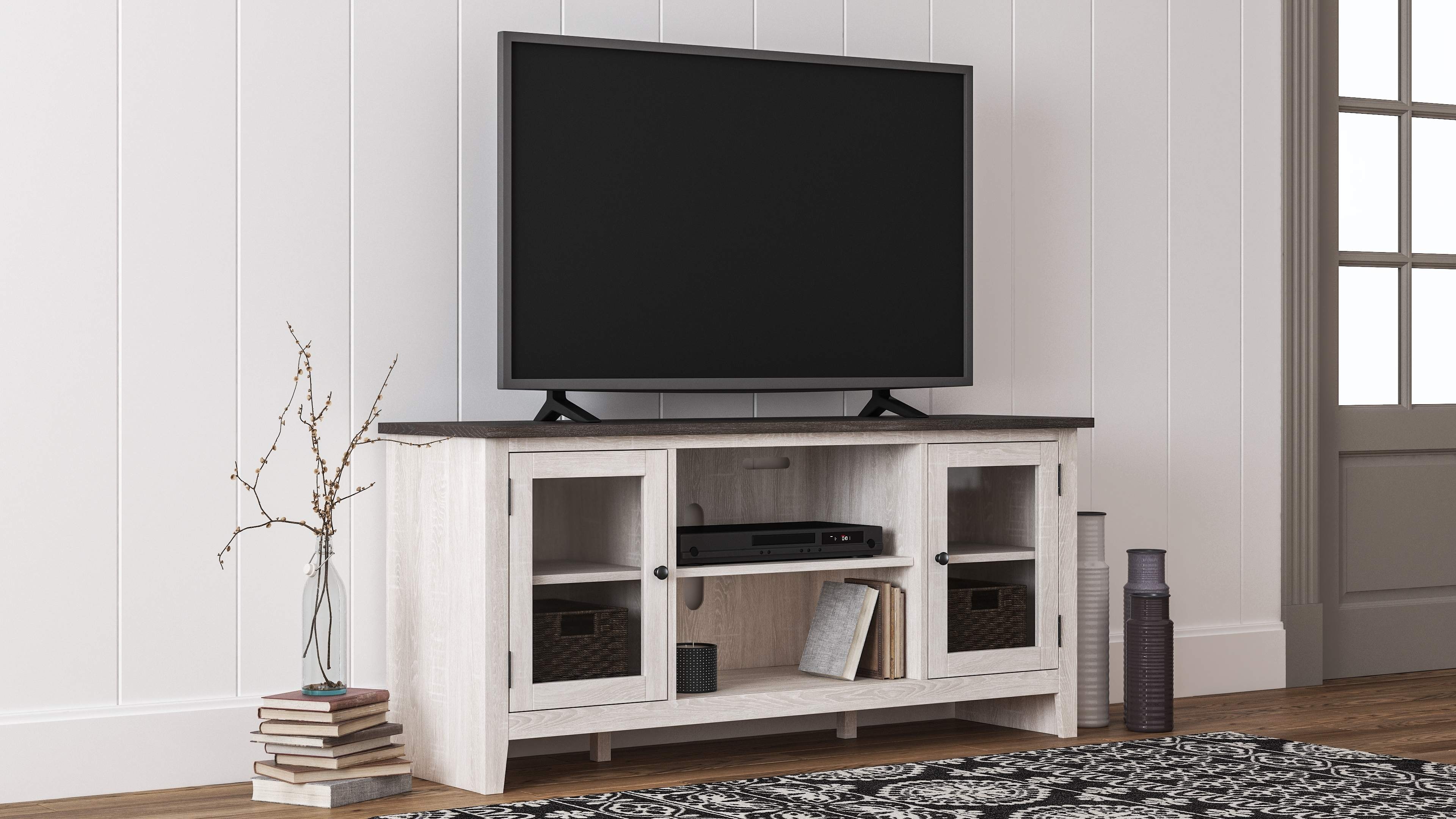Ashley Dorrinson 60'' TV Stand with Faux Firebrick Fireplace
