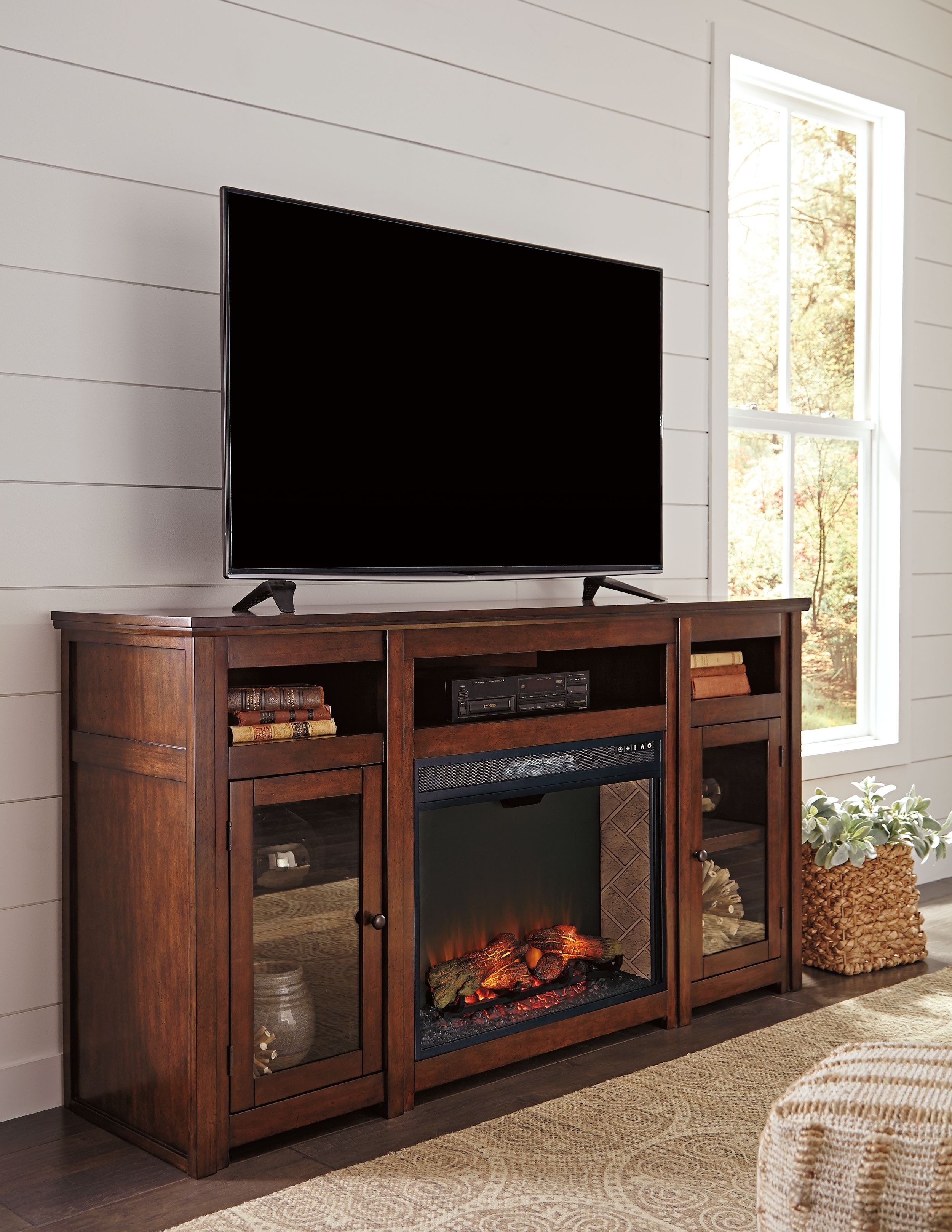 Ashley Harpan Xl TV Stand W/Fireplace Option W79768 Portland, OR