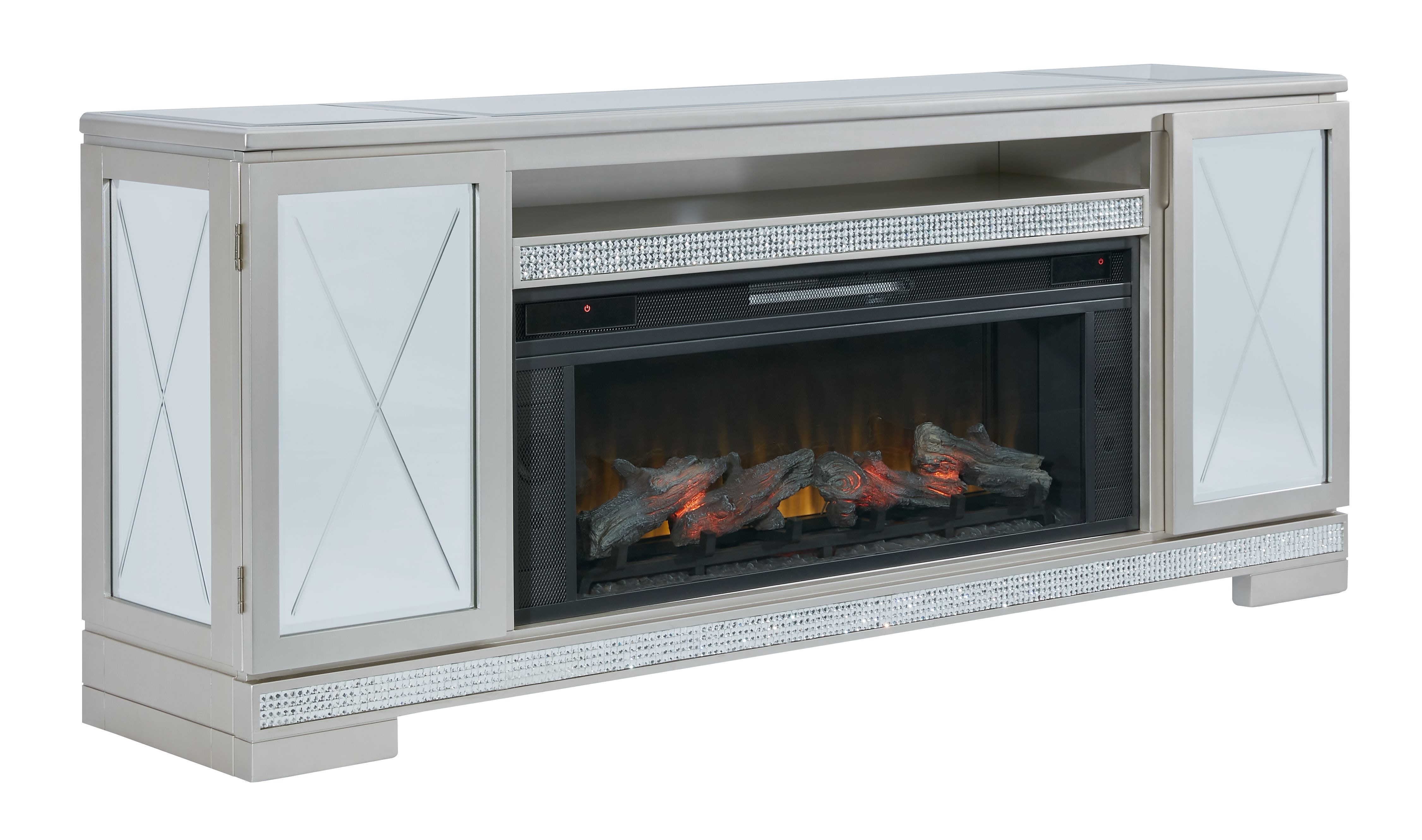 Ashley Flamory 72'' TV Stand With Electric Infrared Fireplace