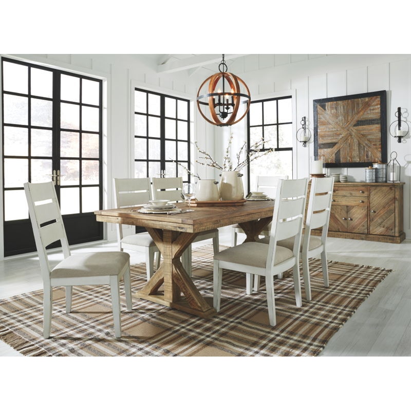 Ashley furniture rustic 2024 dining table