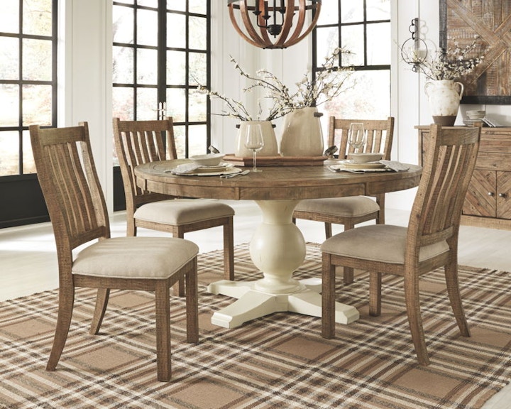 Ashley Grindleburg 6 Piece Round Dining Room Table Set D754-50T-50B-05