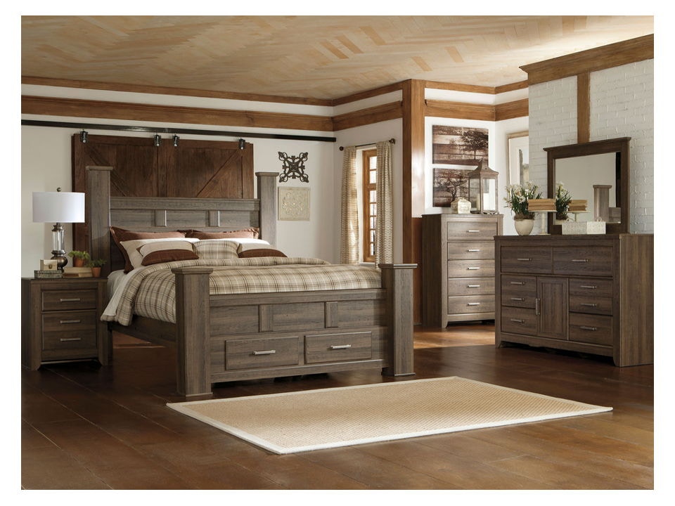 juararo queen poster bed with storage