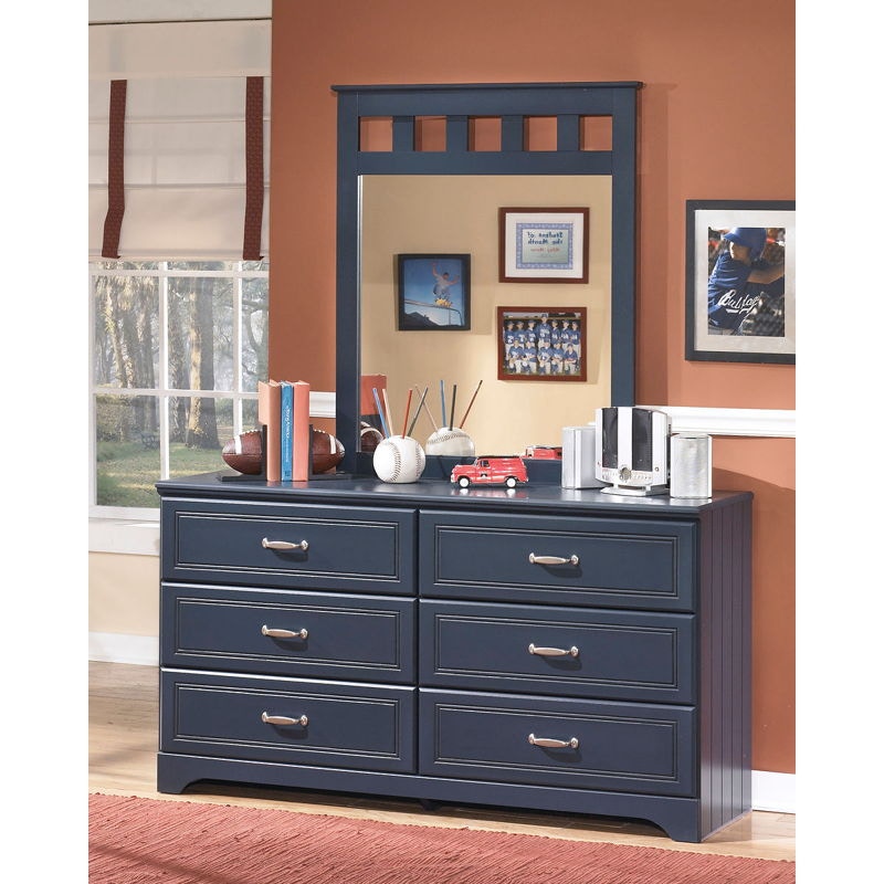 Ashley Leo Dresser and Mirror and Chest and Twin Panel Bed and 2 Nightstands Set