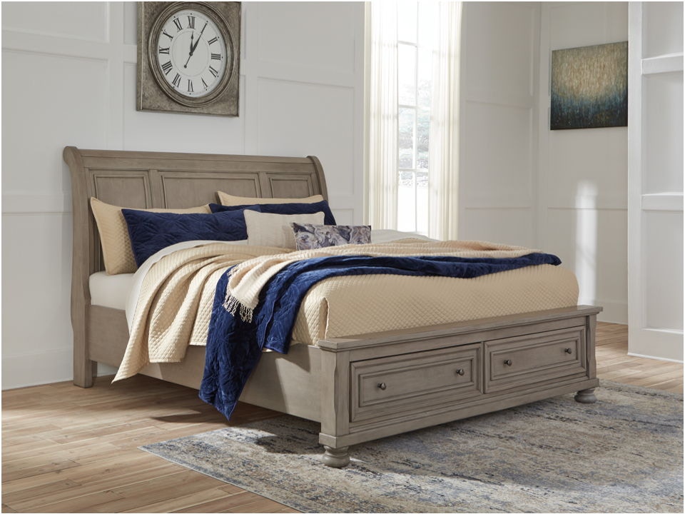 Light wood sleigh bed online