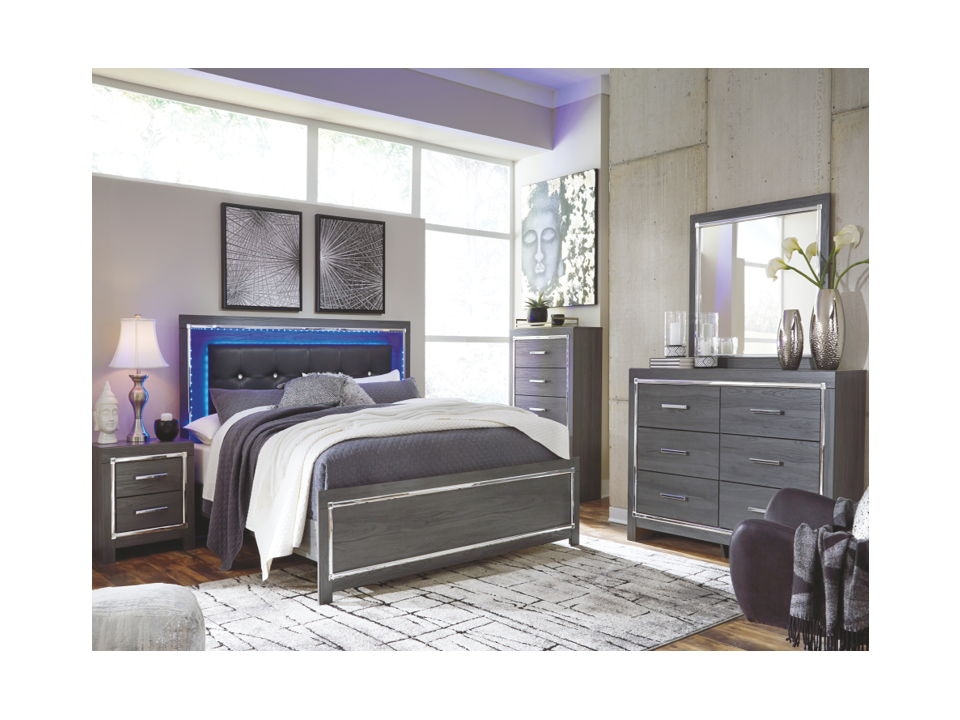 Ashley Lodanna 6 Piece King Panel Bed Set B214-31-36-46-58-56-97 ...