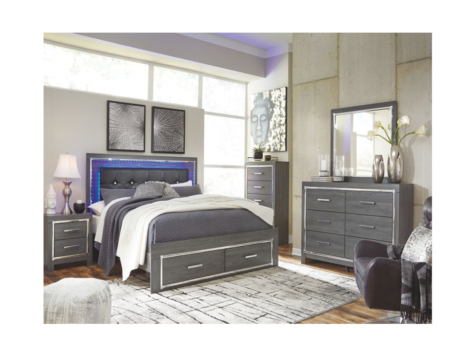 2025 お歳暮【公式】 - 人気ブランド Ashley Lodanna Full Panel Bed with Storage B214-87-84S-86 ウィッグ・エクステ