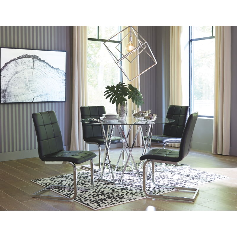 Ashley charrell 5 piece best sale glass round dining set