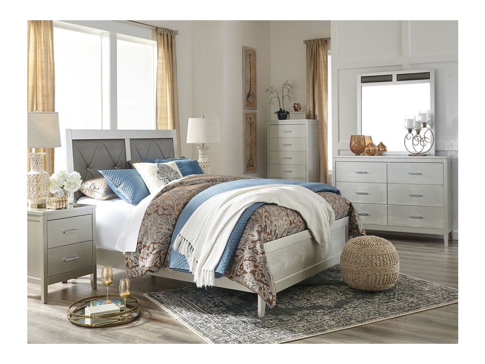 Silver bedroom set on sale ashley furniture