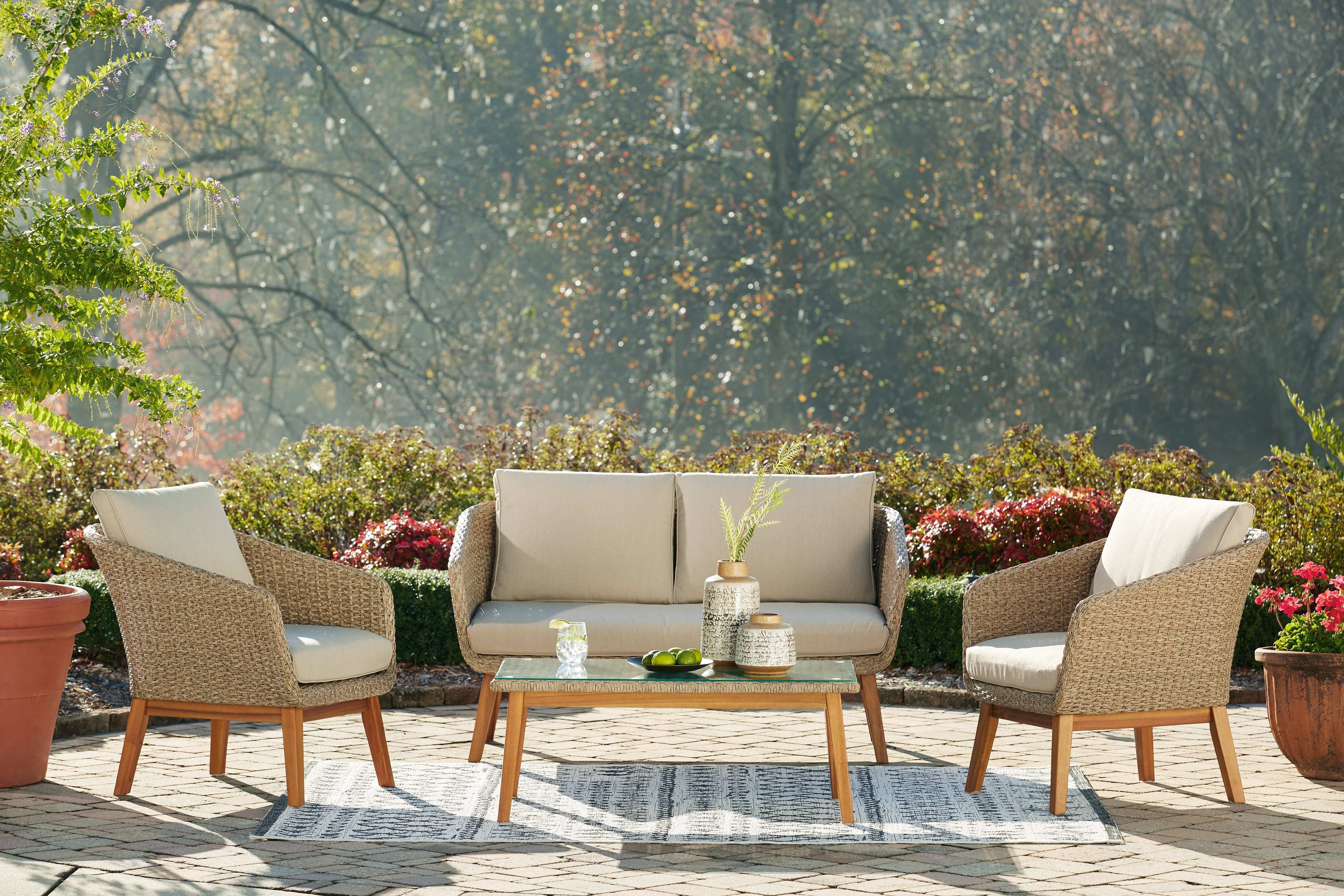 4 piece cheap outdoor lounge setting