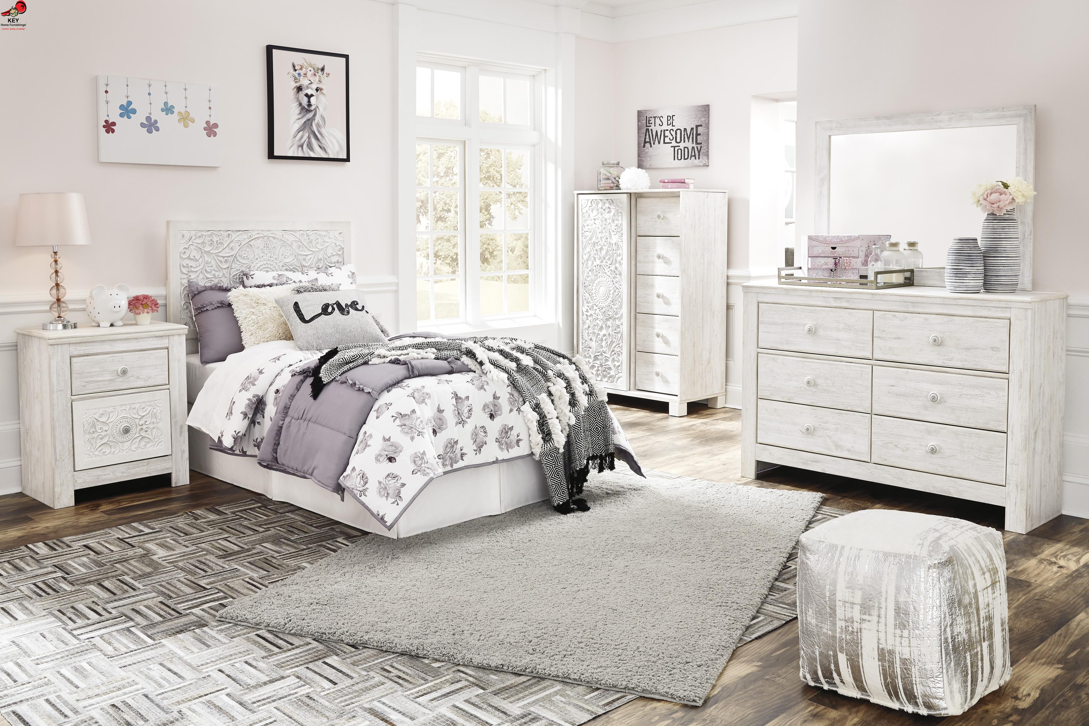 Paxberry whitewash shop bedroom set