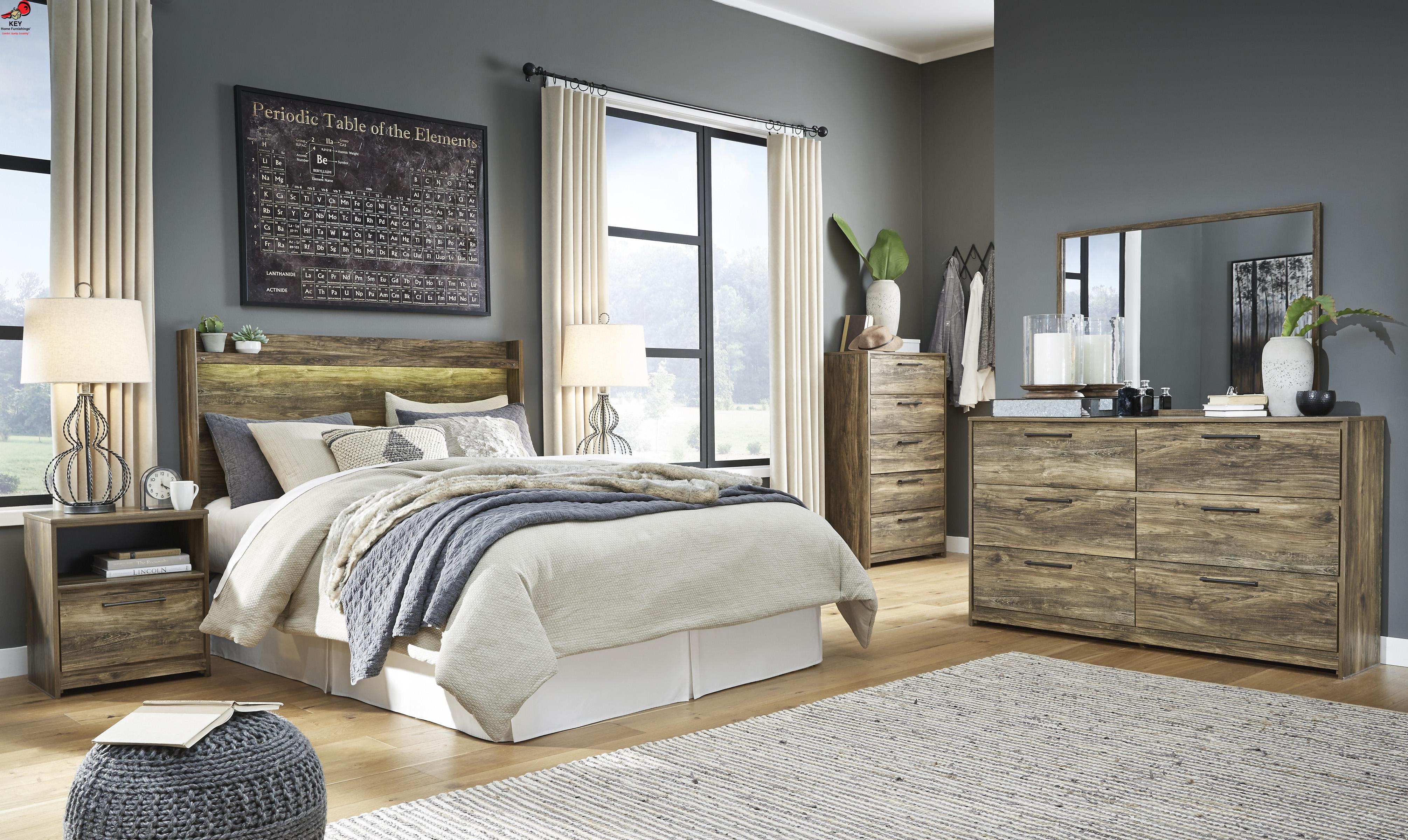 Ashley Rusthaven 6 Piece Queen Panel Bed Set B322 31 36 46 57 91