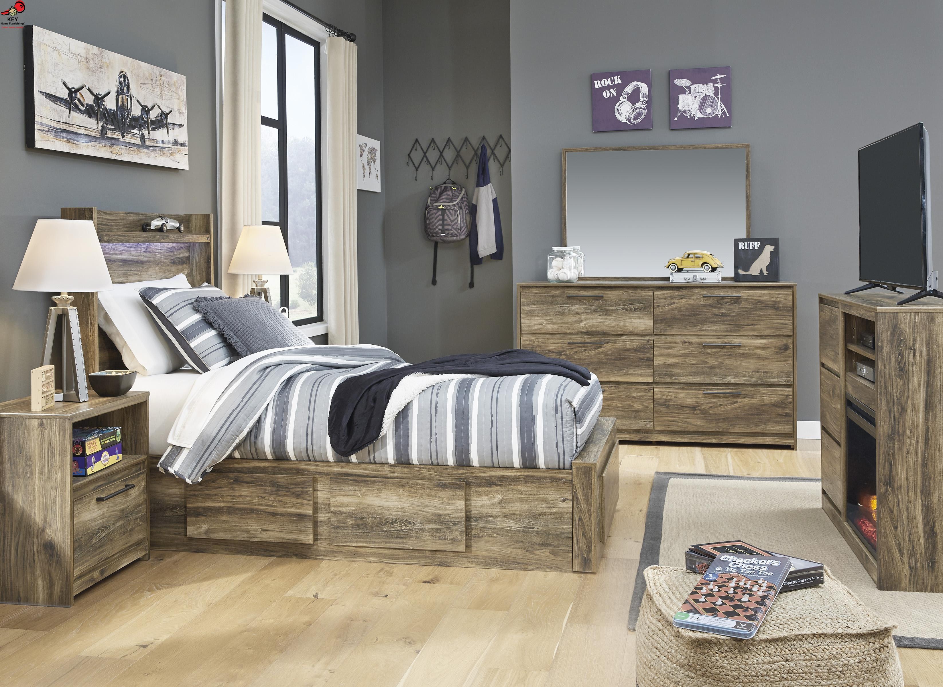 Ashley Rusthaven 9 Piece Twin Panel Storage Bed Set B32231364853