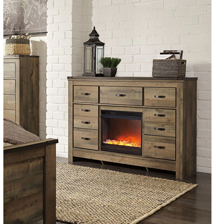 fireplace dresser TV Stand with Power Outlets and LED Lights, Entertainment Center with Open Shelf for 43,50 Inch TV, for Living Room, Bedroom, Rustic Brown : Home & Kitchen inch electric fireplace with 5 Trinell Dresser with Electric Fireplace