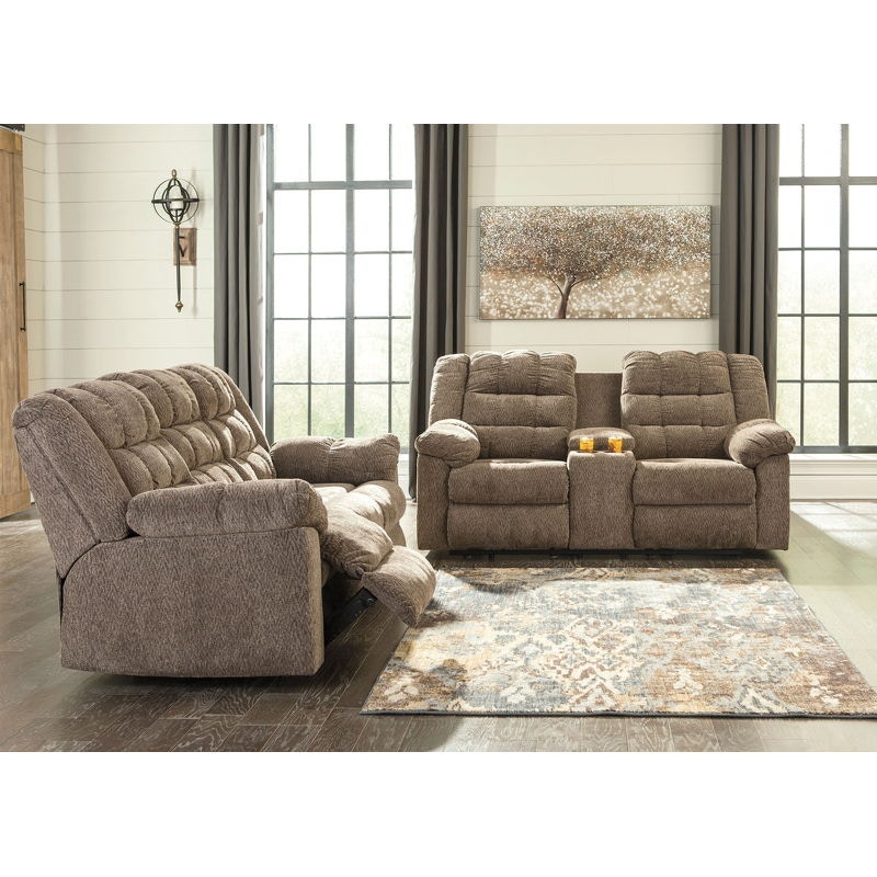 Ashley workhorse reclining loveseat shop with console