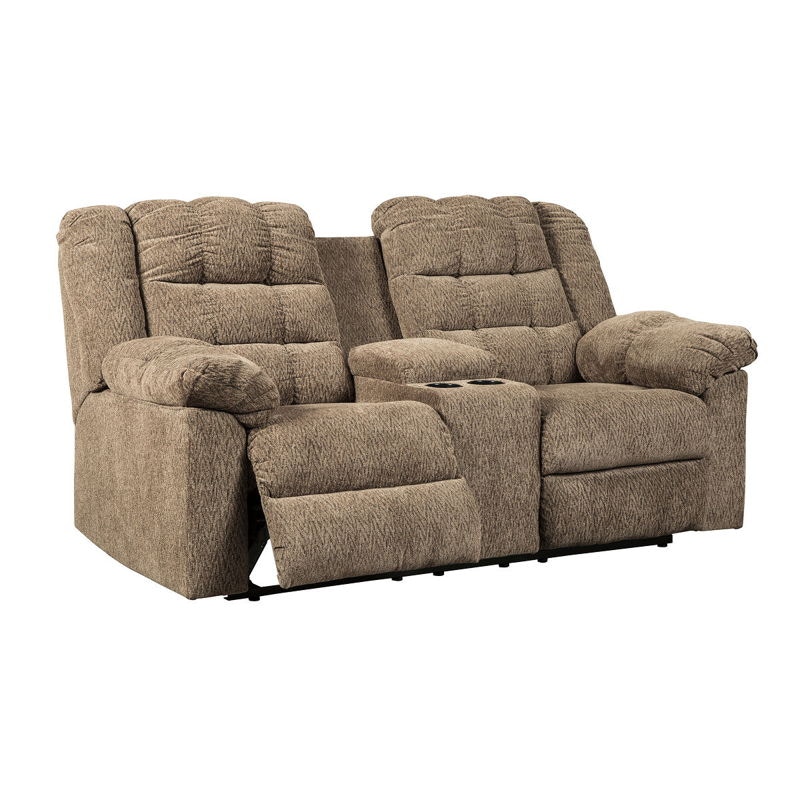 Ashley workhorse reclining loveseat shop with console