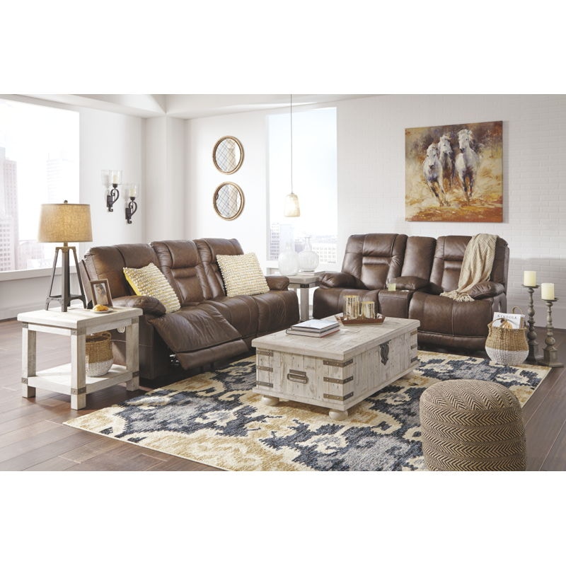Ashley Wurstrow Power Reclining Loveseat Console Adjustable