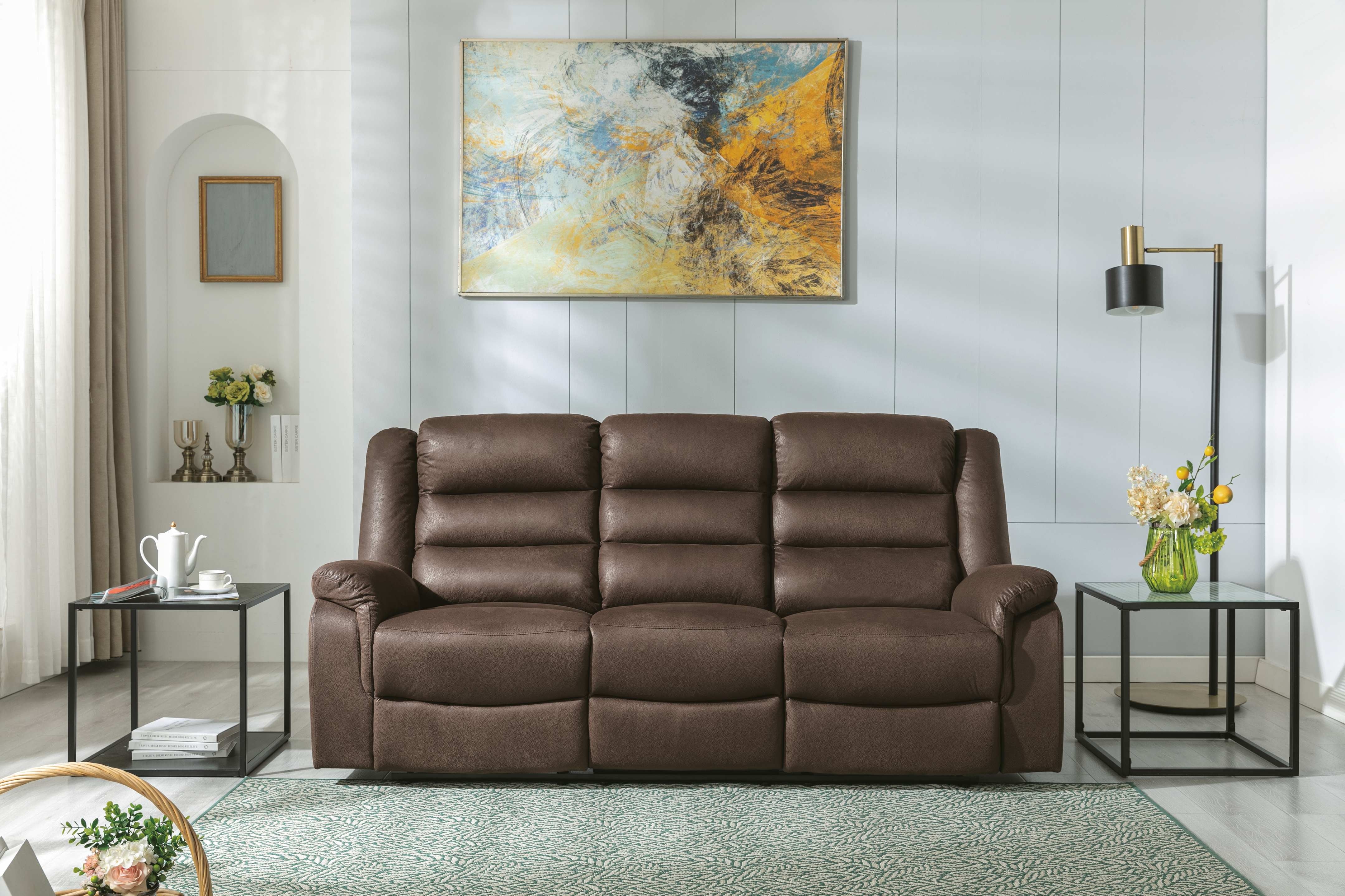 ソファー Ashley Welota 3 Piece Reclining Sofa with Drop Down Table