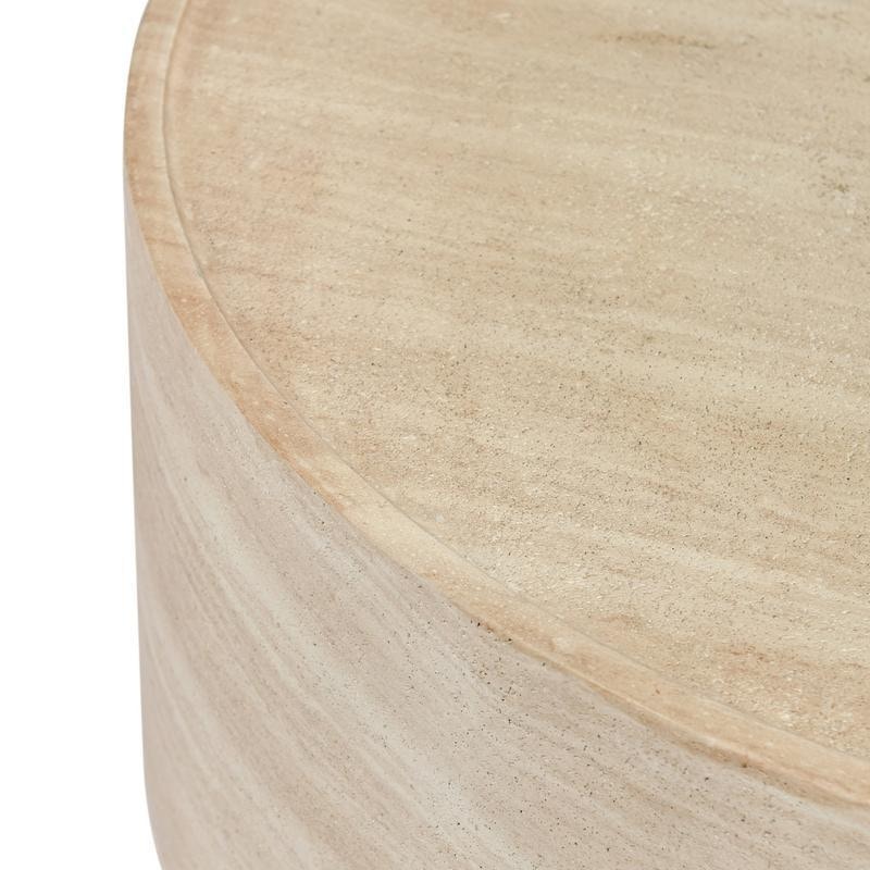 Classic Home McKenna Outdoor Concrete Round Coffee Table