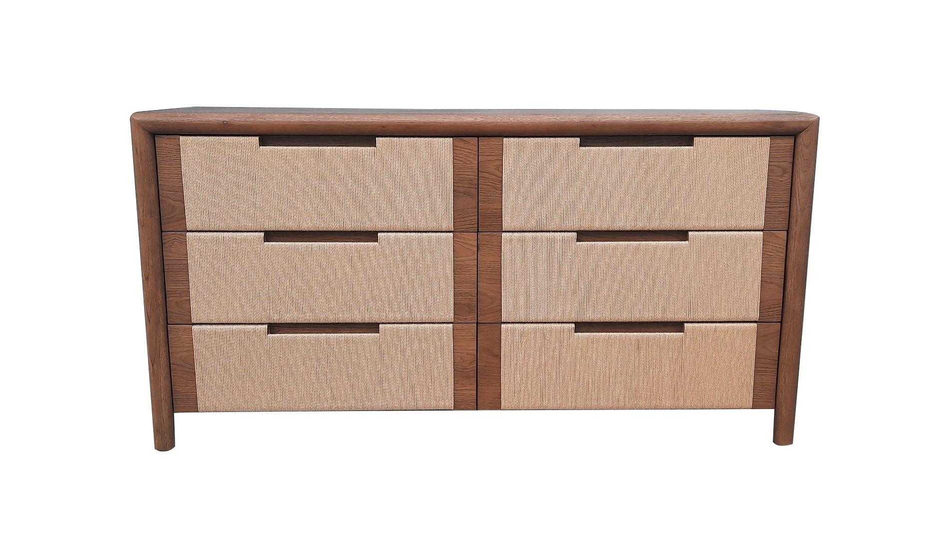 Classic Home Oak Wood 6 Drawer Dresser