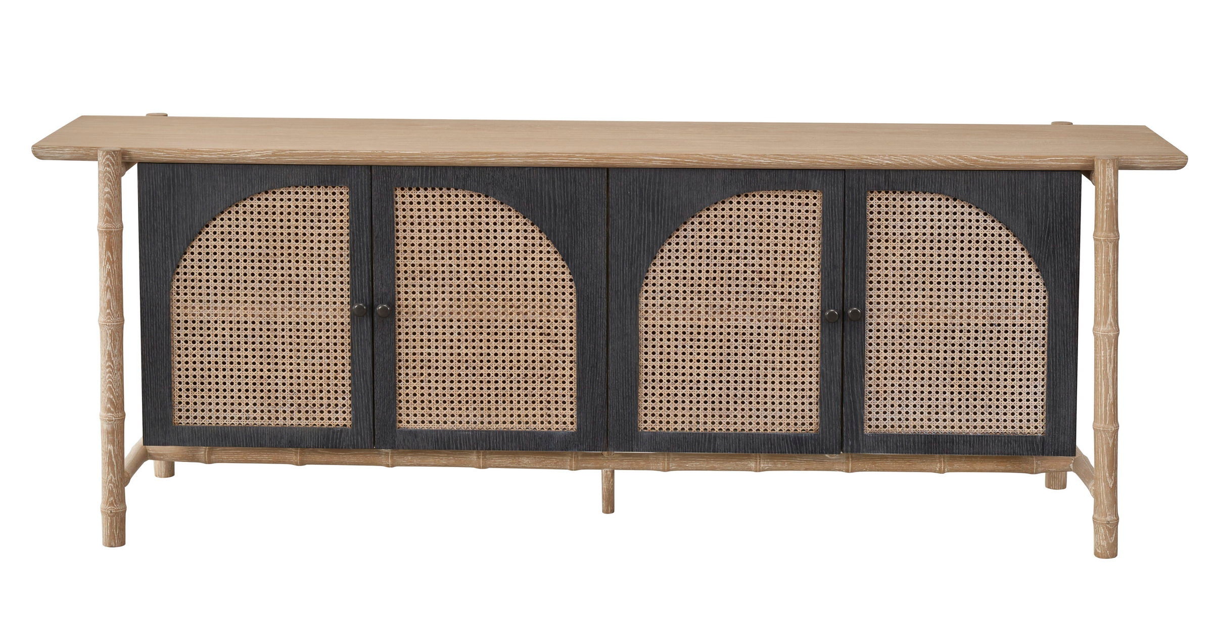 Classic Home Pine Wood 4 Door Cabinet - Thumbnail 3