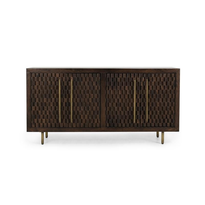 Classic Home Norwood 4-Door Mango Wood Buffet Sideboard - Thumbnail 4