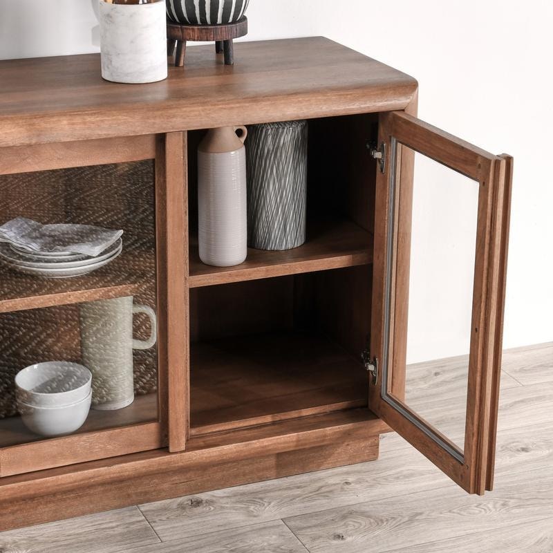 Classic Home Selena Glass Door Sideboard - Thumbnail 2