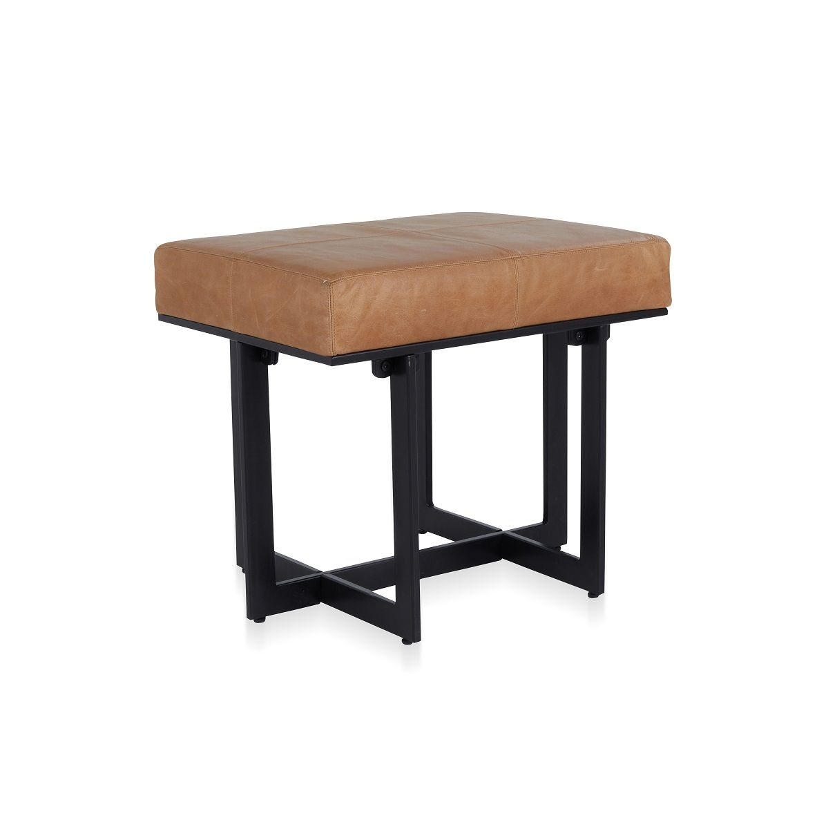 Classic Home Calvin Transitional Genuine Leather Stool - Thumbnail 5