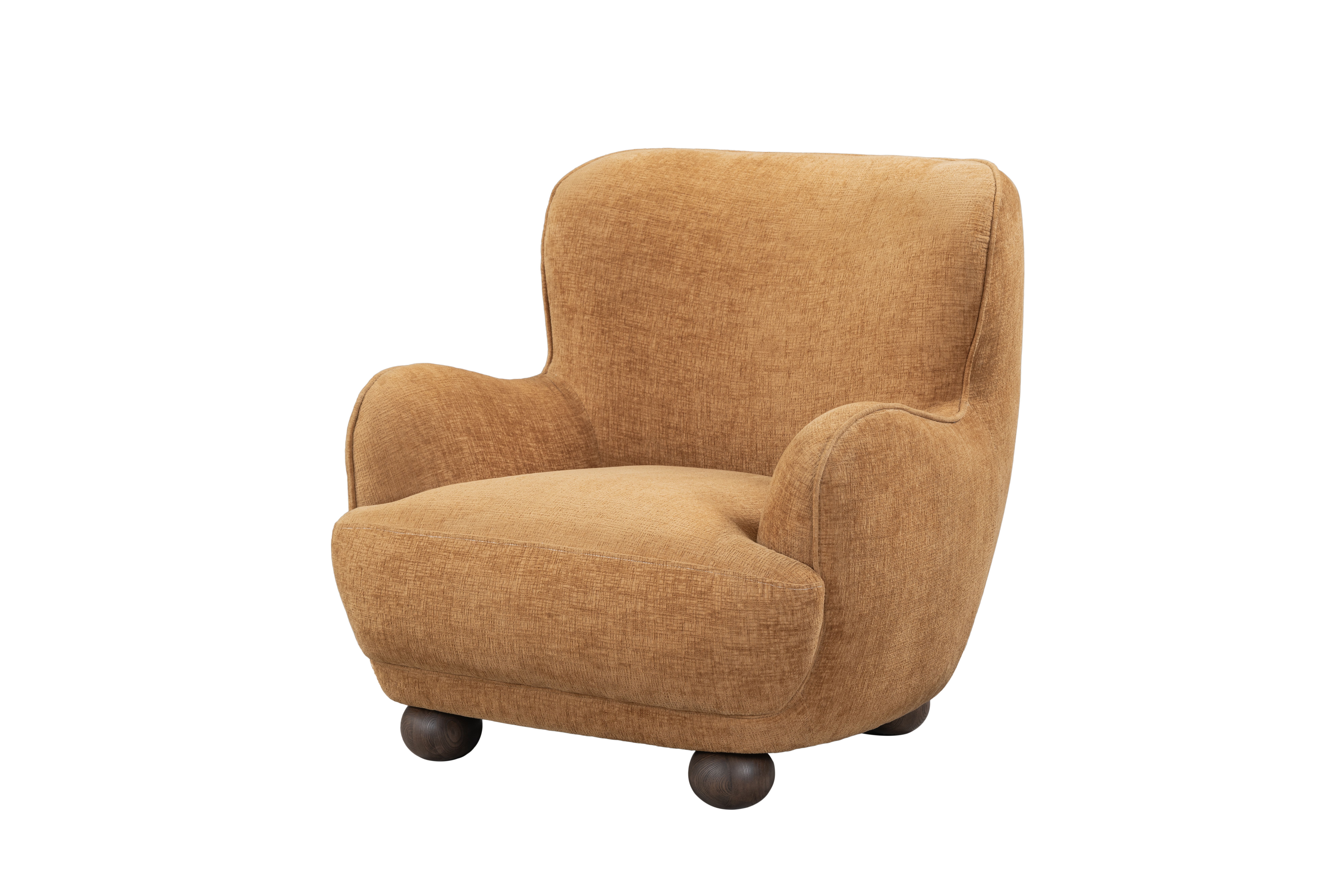 Classic Home Penelope Upholstered Chenille Fabric Accent Chair in Amber - Thumbnail 4