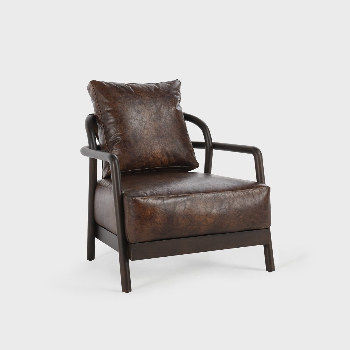 chestnut leather accent chair