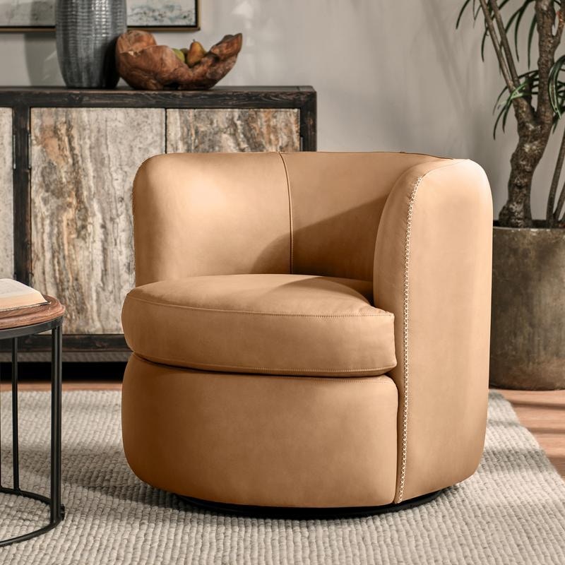 Classic Home Bronson Swivel Accent Chair - Thumbnail 3