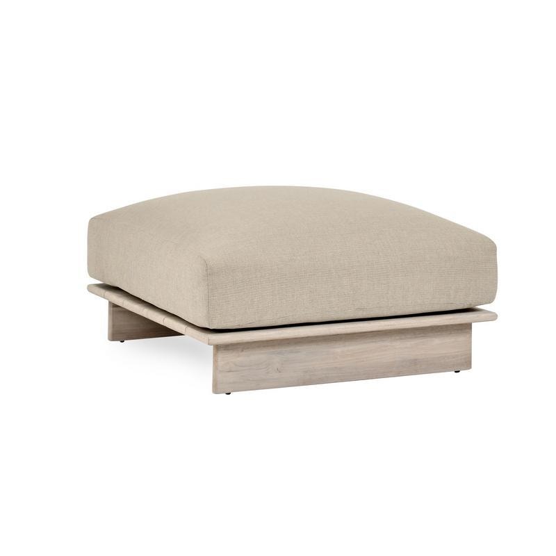 Classic Home Livia Teak Outdoor Ottoman - Thumbnail 2