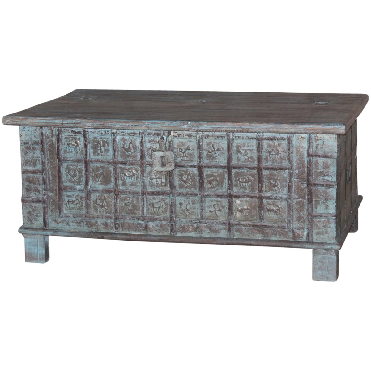 Classic Home 49'' Reclaimed Wood Storage Trunk - Thumbnail 3