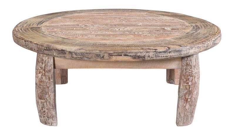 Classic Home Reclaimed Wood Round Coffee Table