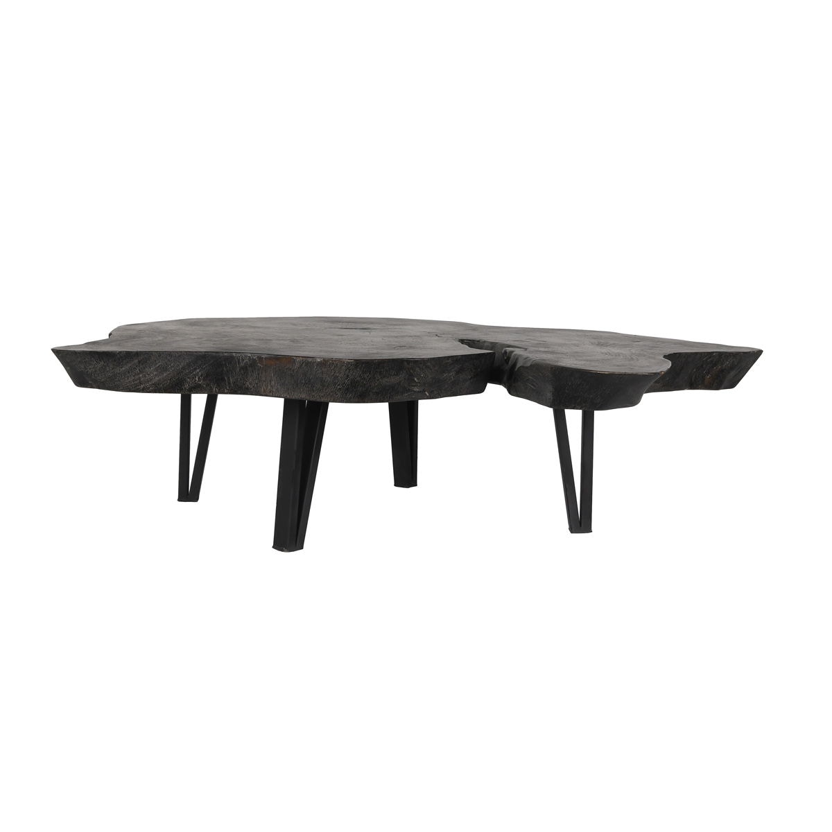 Classic Home Edge Coffee Table With Metal Base