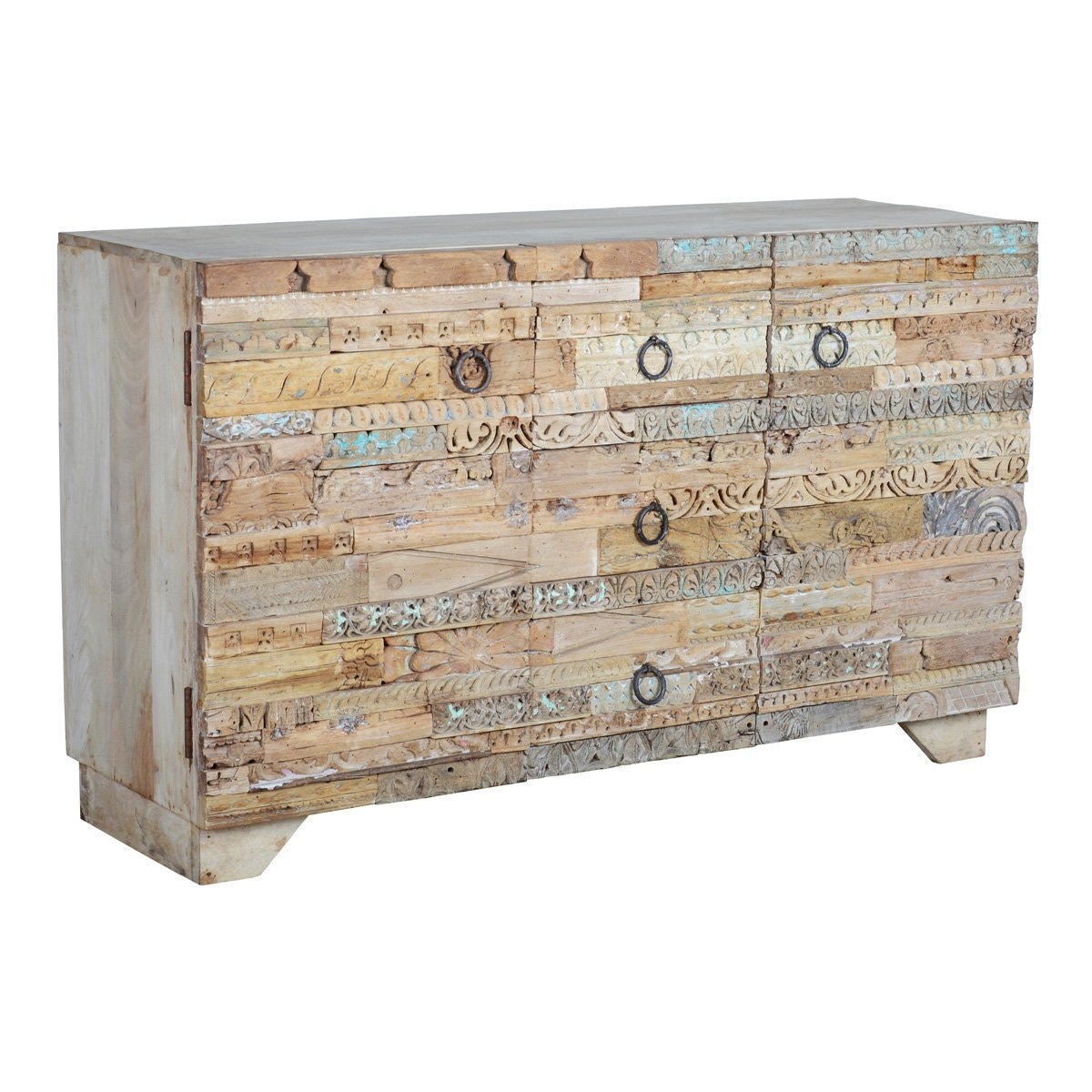 Classic Home Wood Carved 3 Drawer Cabinet - Thumbnail 2