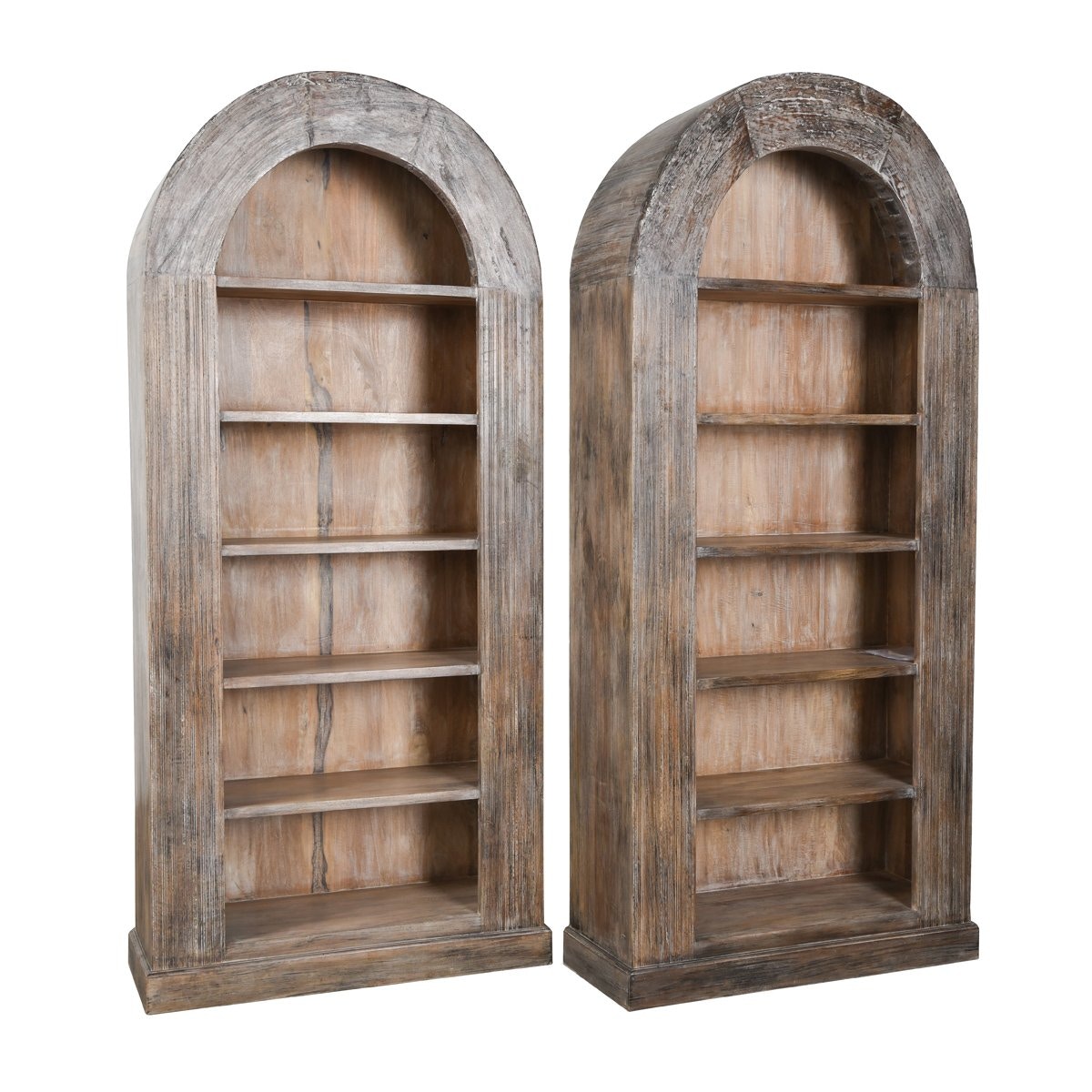 Classic Home 82'' Tall Arch Bookcase - Thumbnail 3