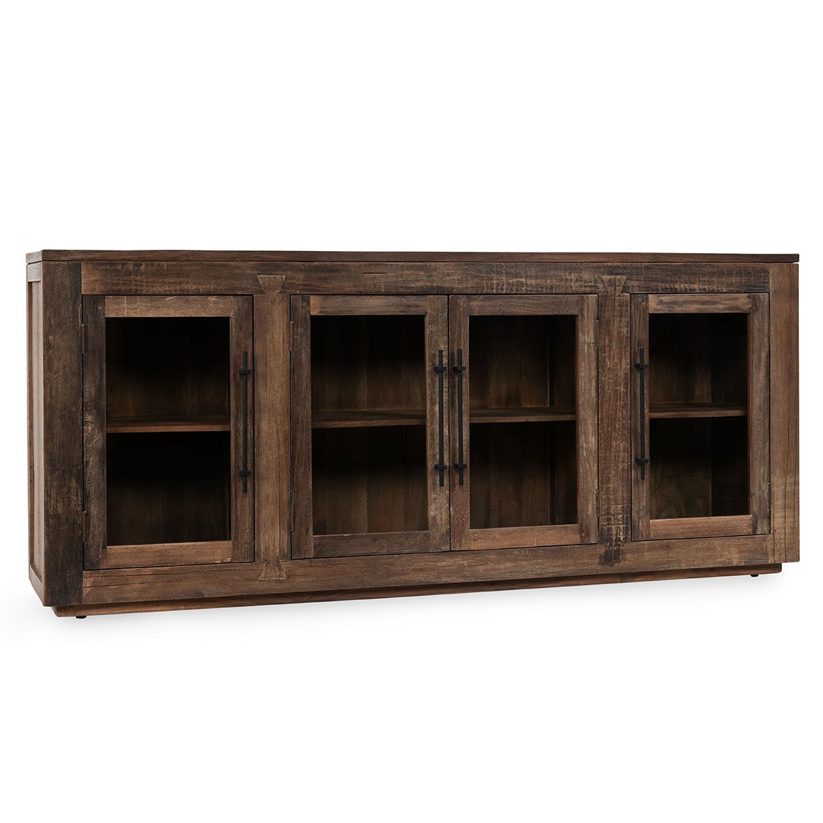 Classic Home Reclaimed Oak 4 Door Cabinet - Thumbnail 2
