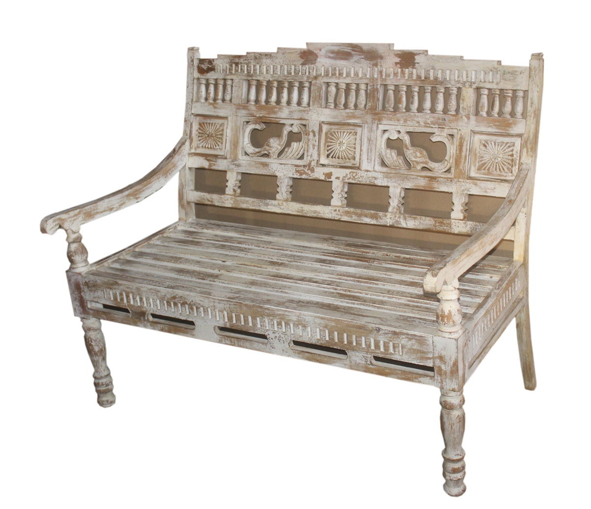 Classic Home Carved Bench - Thumbnail 2