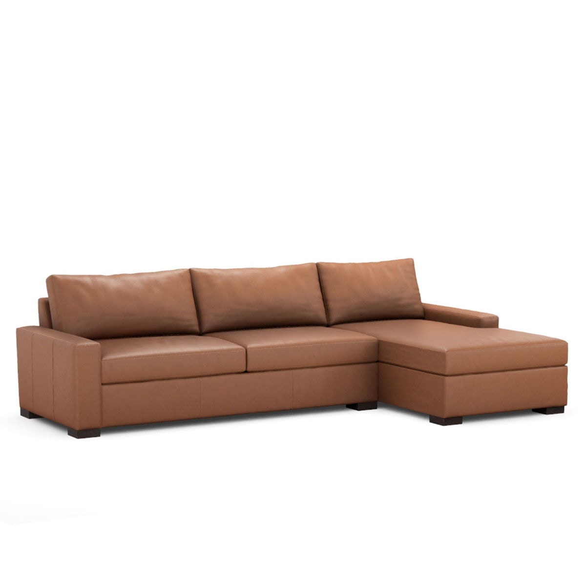 Classic Home Rivera Sofa With RAF Chaise Track Arm Landscape Leather Coin 6RIV513TLLACOI