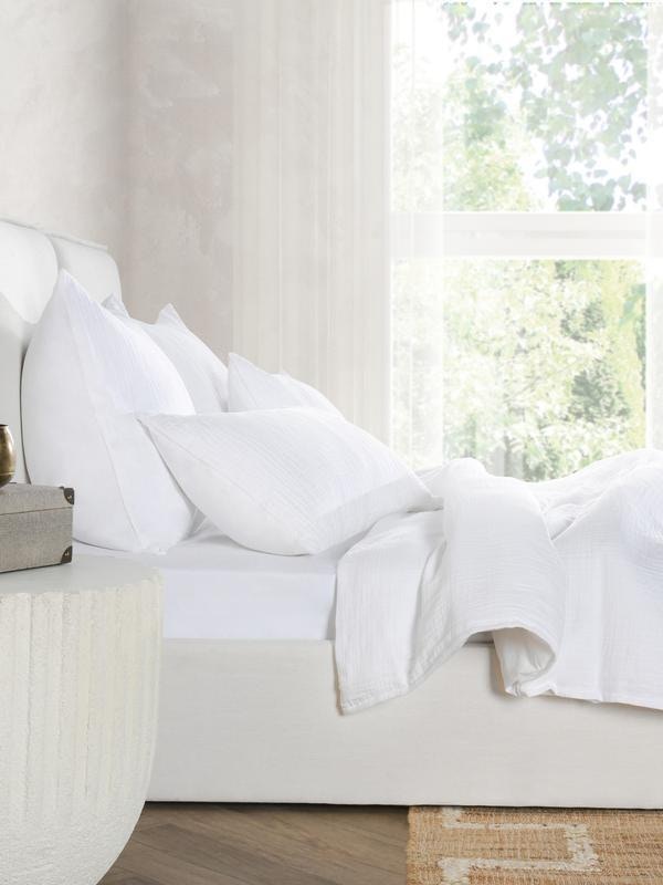 Classic Home Karina 3-Piece White King Duvet Set - Thumbnail 4