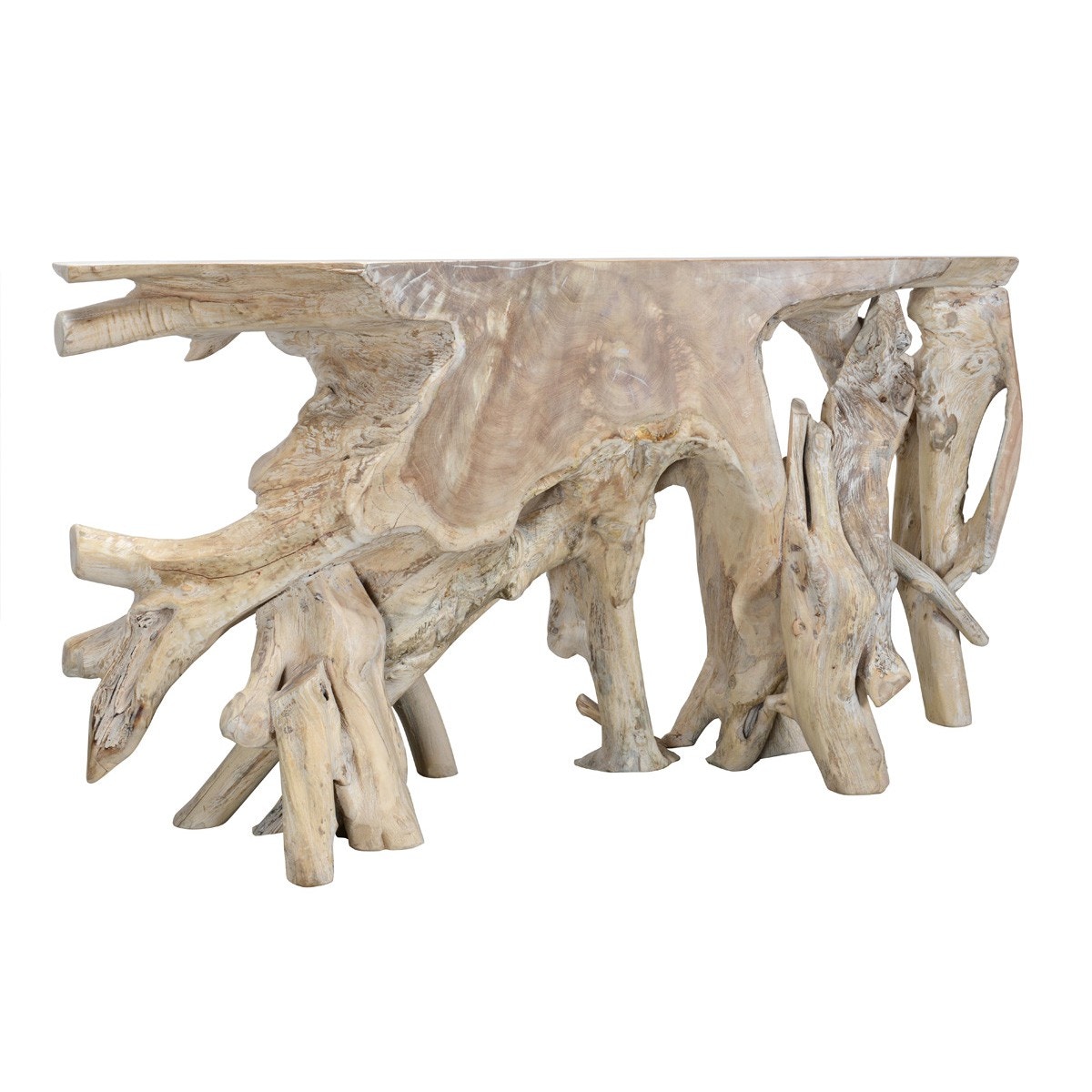 Wood root store console table