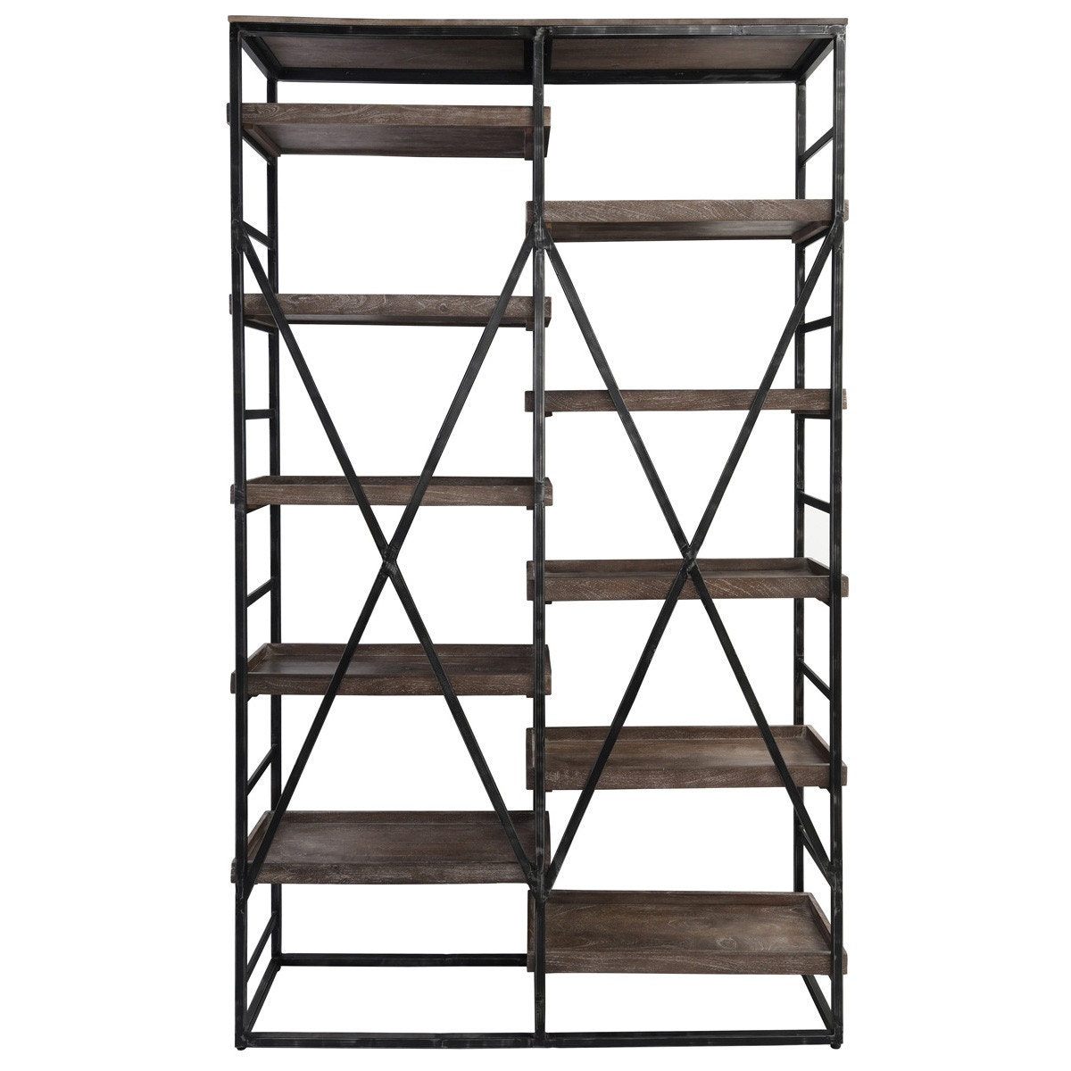 Classic Home Evan Double Bookshelf - Thumbnail 3