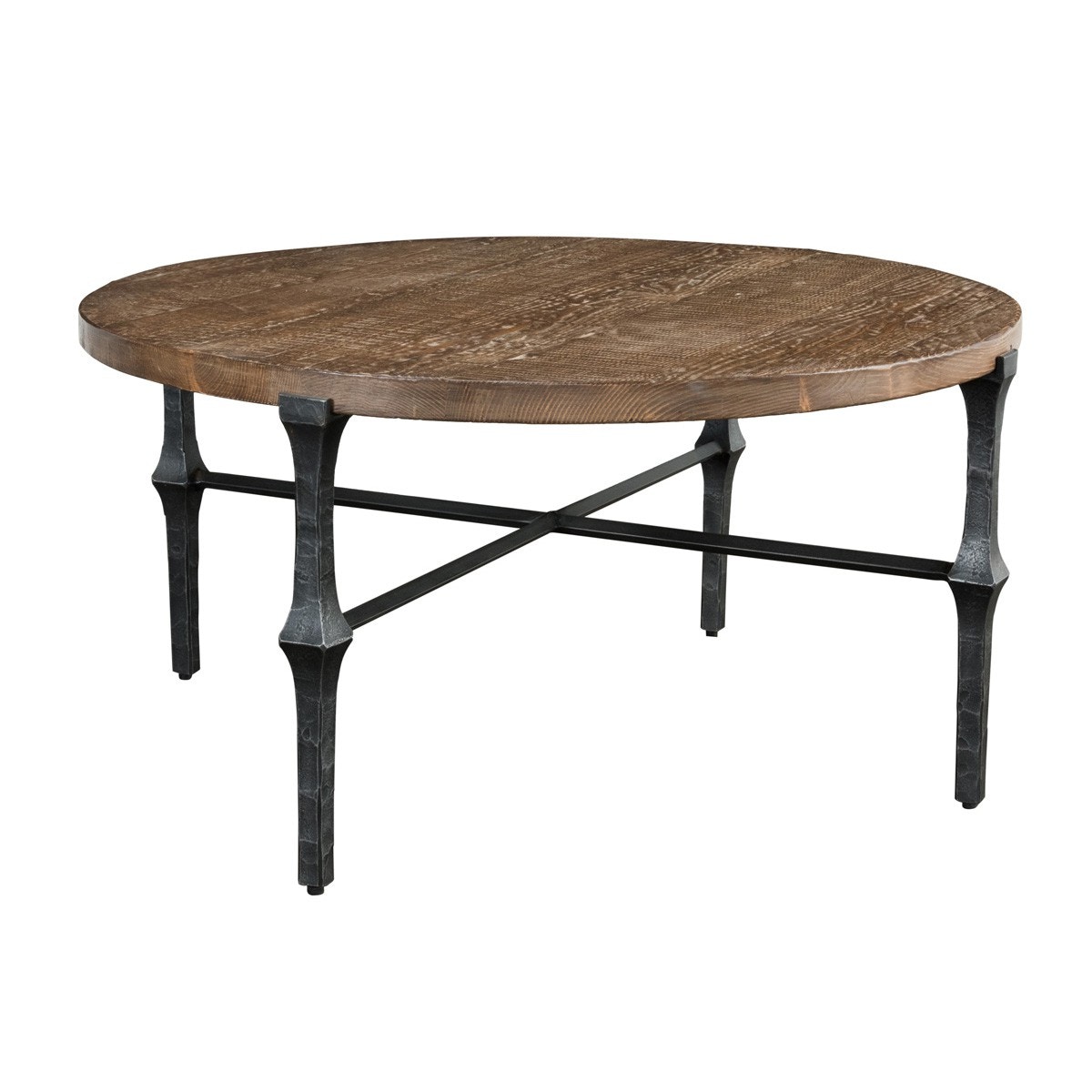 Wood and iron coffee 2024 table round