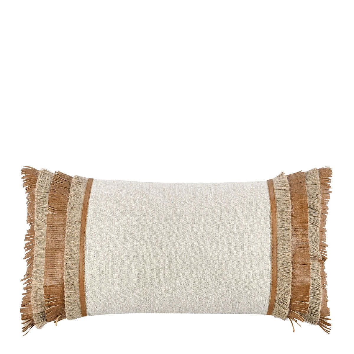 Classic Home Timeless Pottery Leather Chestnut/ Natural Pillow