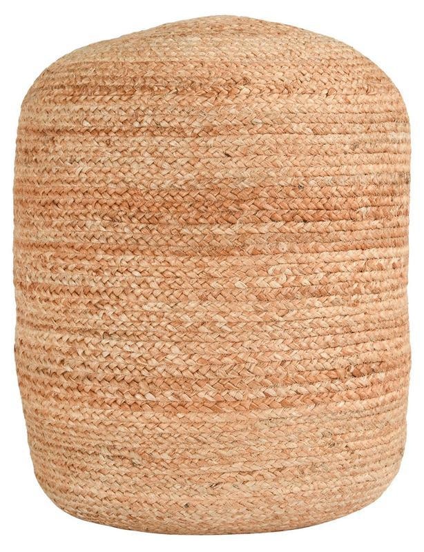 Classic Home Madeira Jute Natural Pouf 18x18x18 - Thumbnail 3