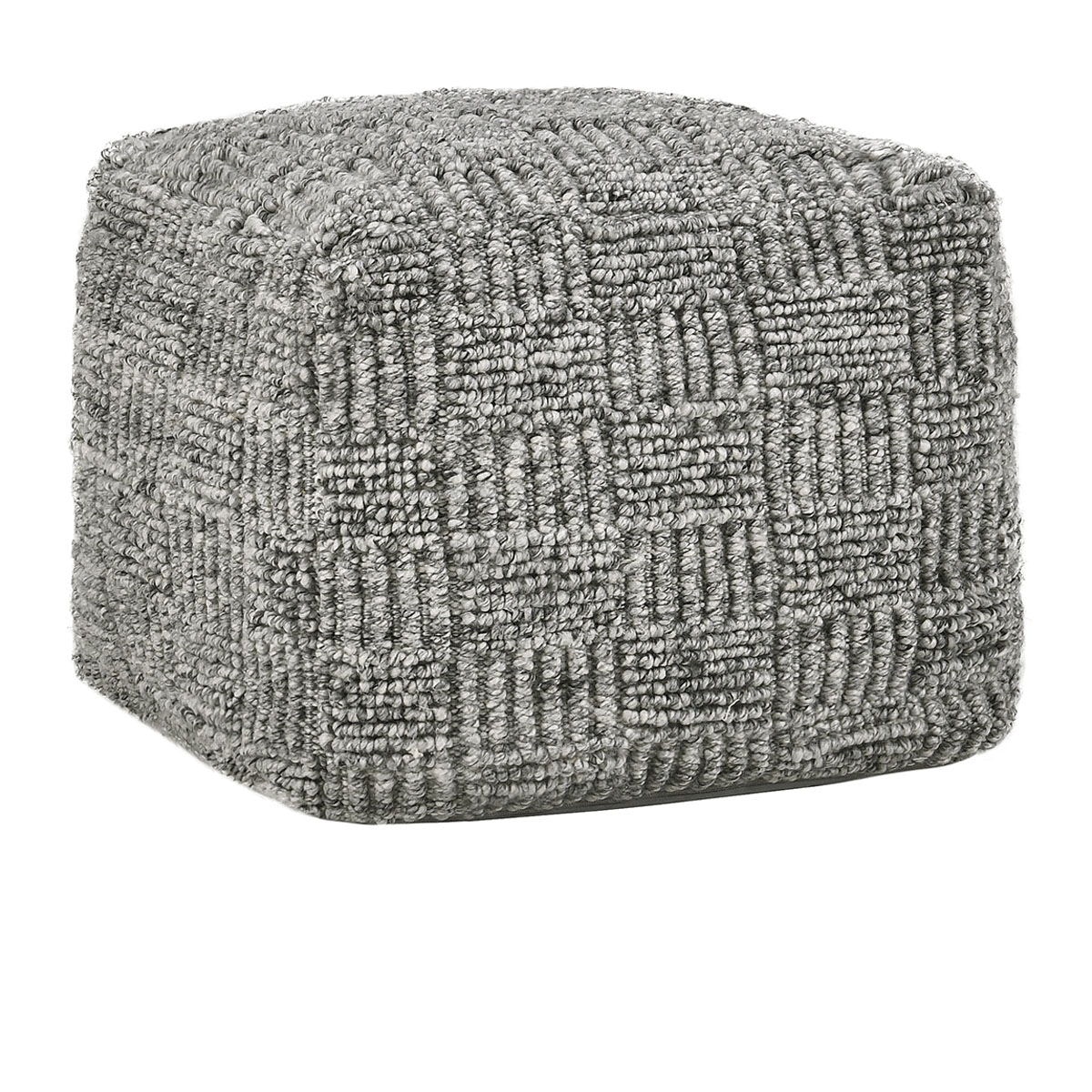 Classic Home Performance Vico Gray Pouf 18x18x14 - Thumbnail 2