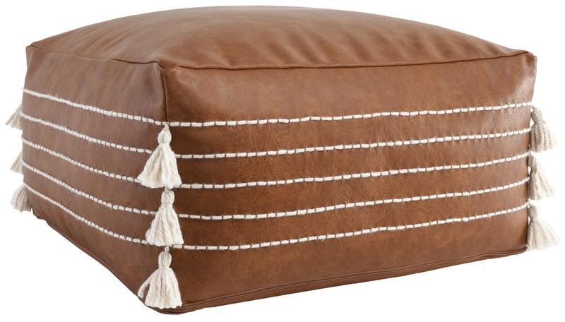 Classic Home Ezekiel Vegan Leather Pouf