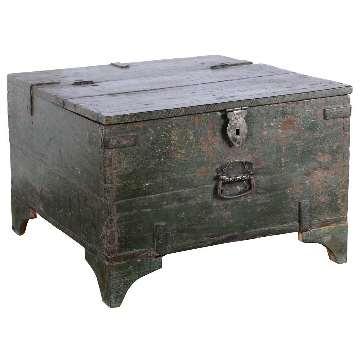Classic Home 33'' Reclaimed Wood Cart Storage Box - Thumbnail 2